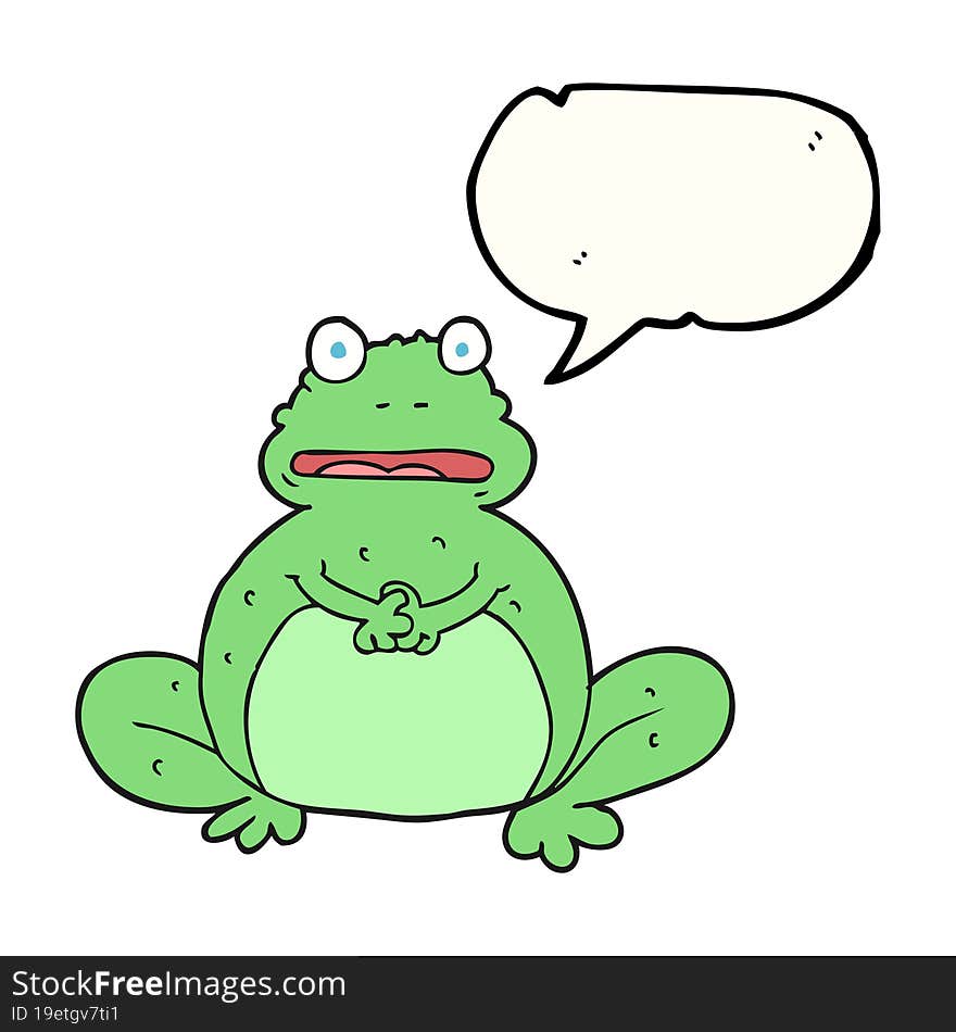 freehand drawn speech bubble cartoon frog