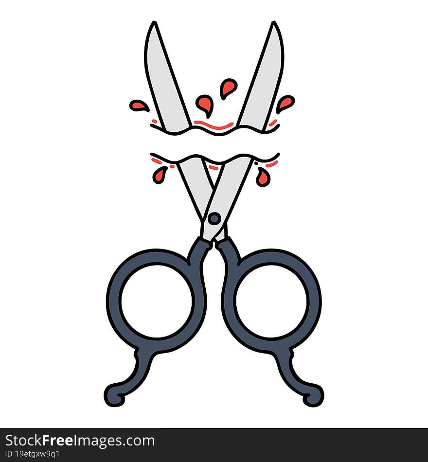 traditional tattoo of barber scissors