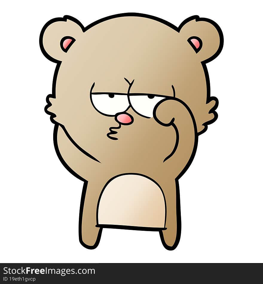 bored bear cartoon. bored bear cartoon