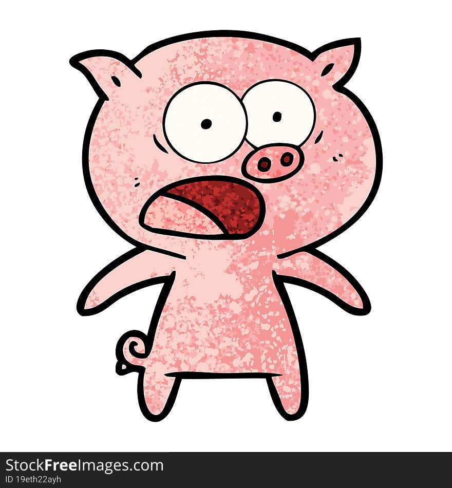 cartoon pig shouting. cartoon pig shouting