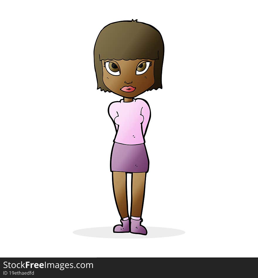 cartoon woman standing