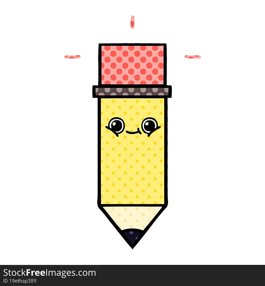 comic book style cartoon of a pencil