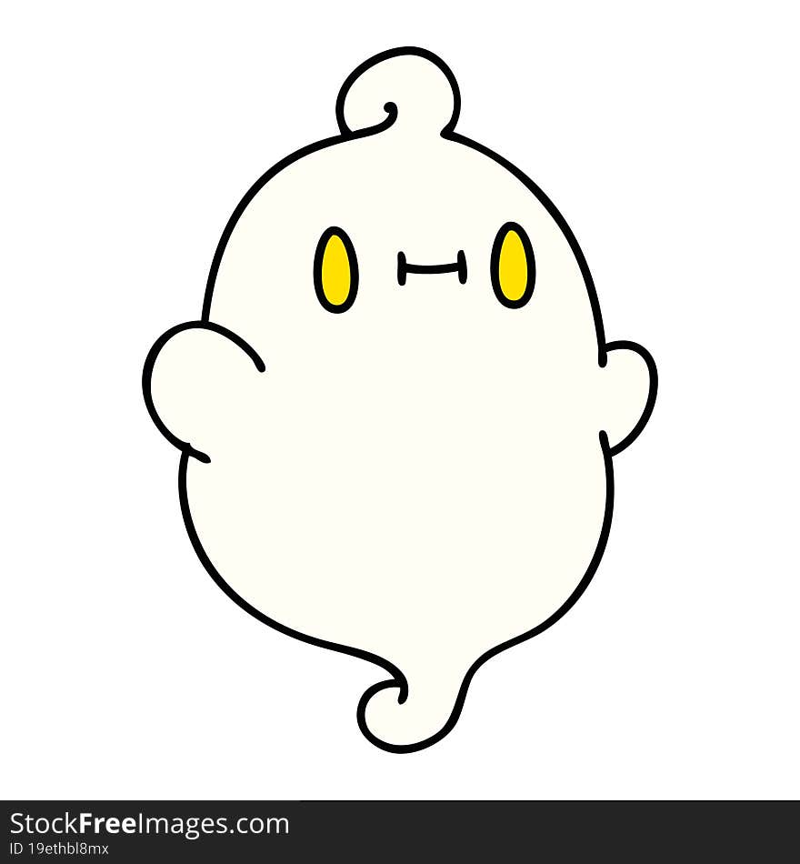 cartoon of a happy halloween ghost