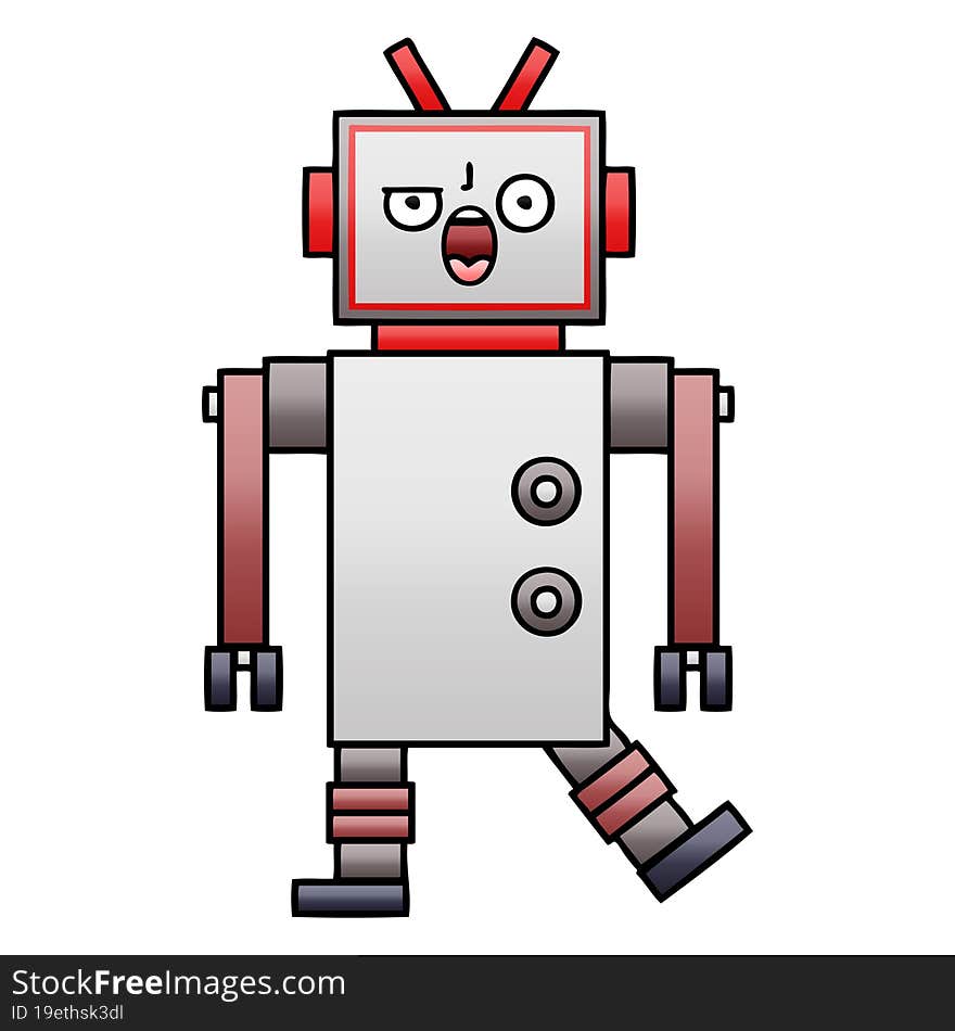 Gradient Shaded Cartoon Robot