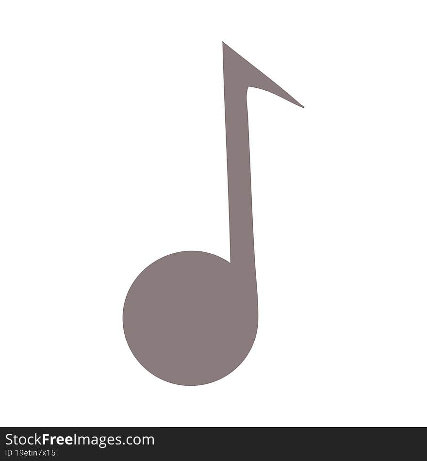 Flat Color Retro Cartoon Musical Note