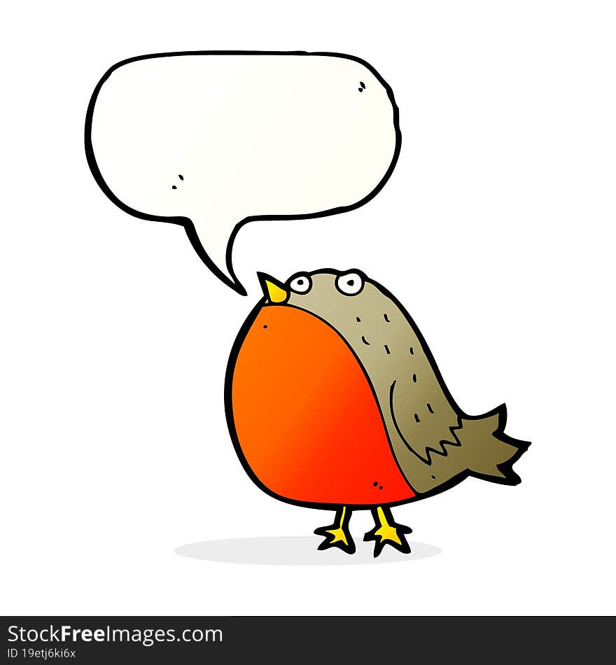 cartoon robin with speech bubble