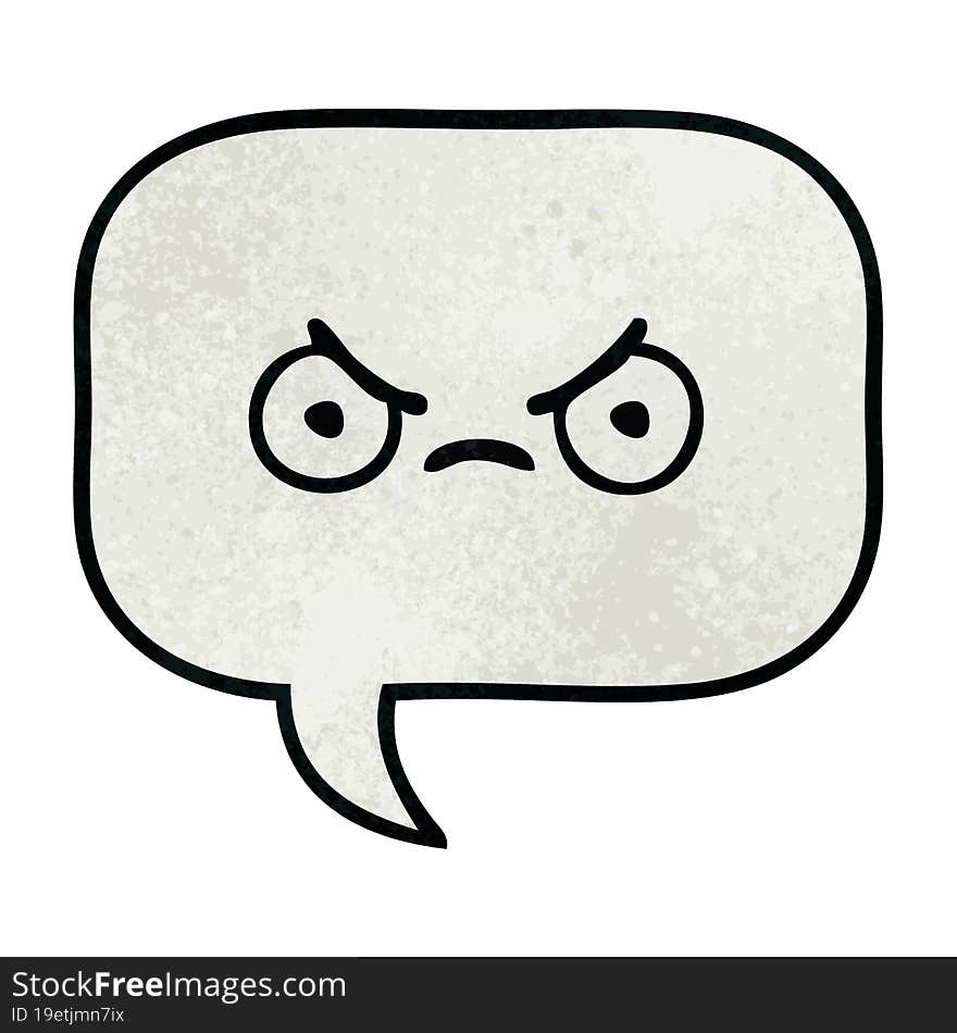 retro grunge texture cartoon of a speech bubble