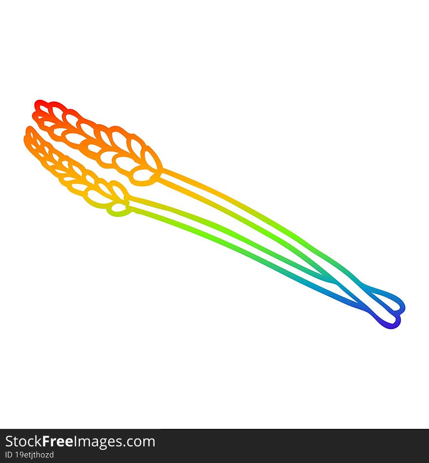 rainbow gradient line drawing cartoon wheat