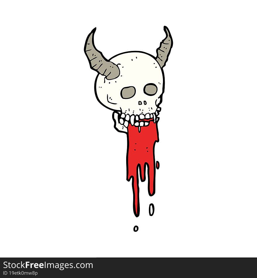 cartoon spooky halloween skull