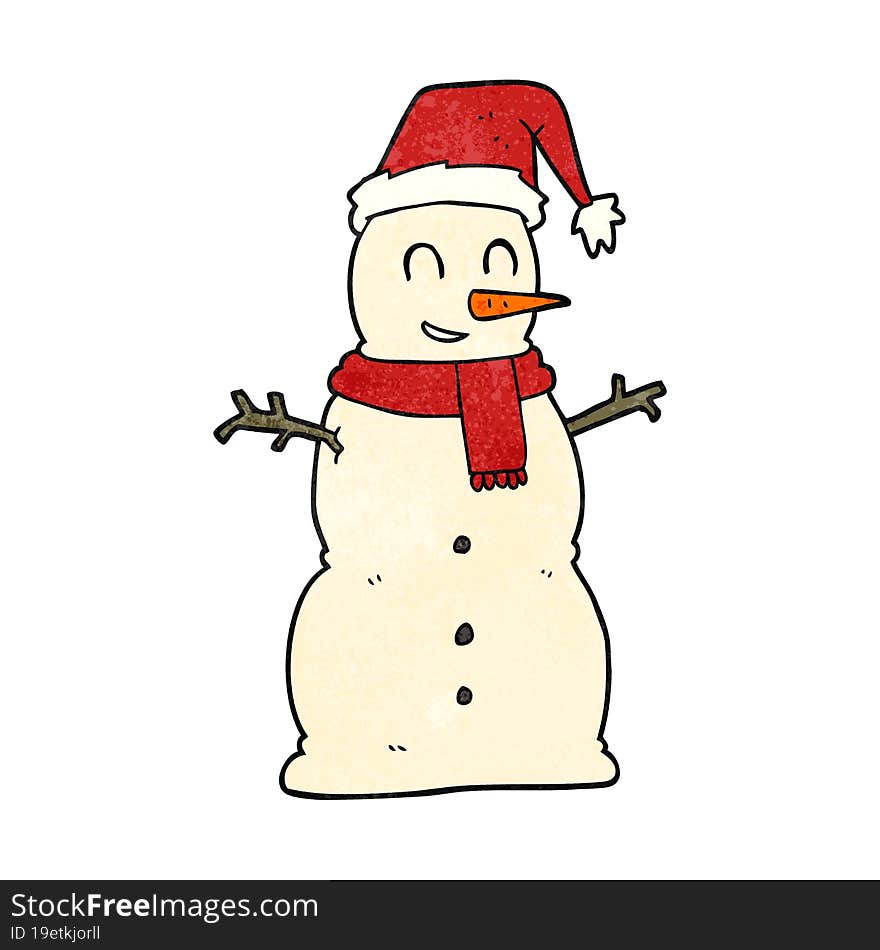 retro cartoon snowman