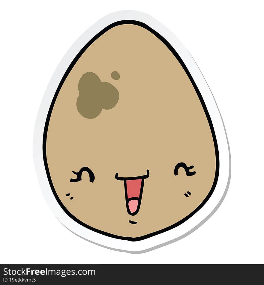 Sticker Of A Cartoon Egg