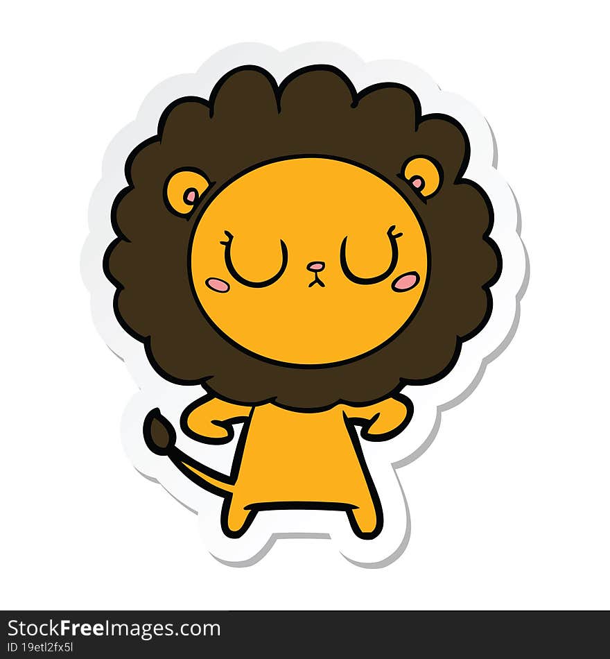 sticker of a cartoon lion