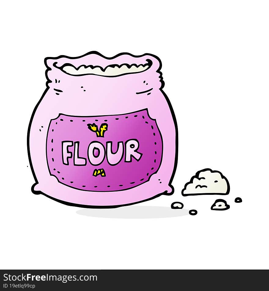 cartoon pink bag of flour