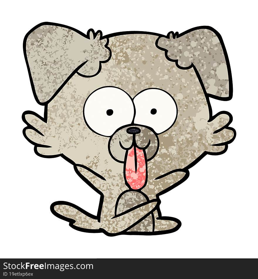 cartoon dog with tongue sticking out. cartoon dog with tongue sticking out