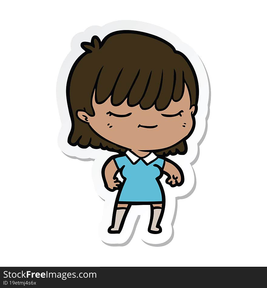 sticker of a cartoon woman