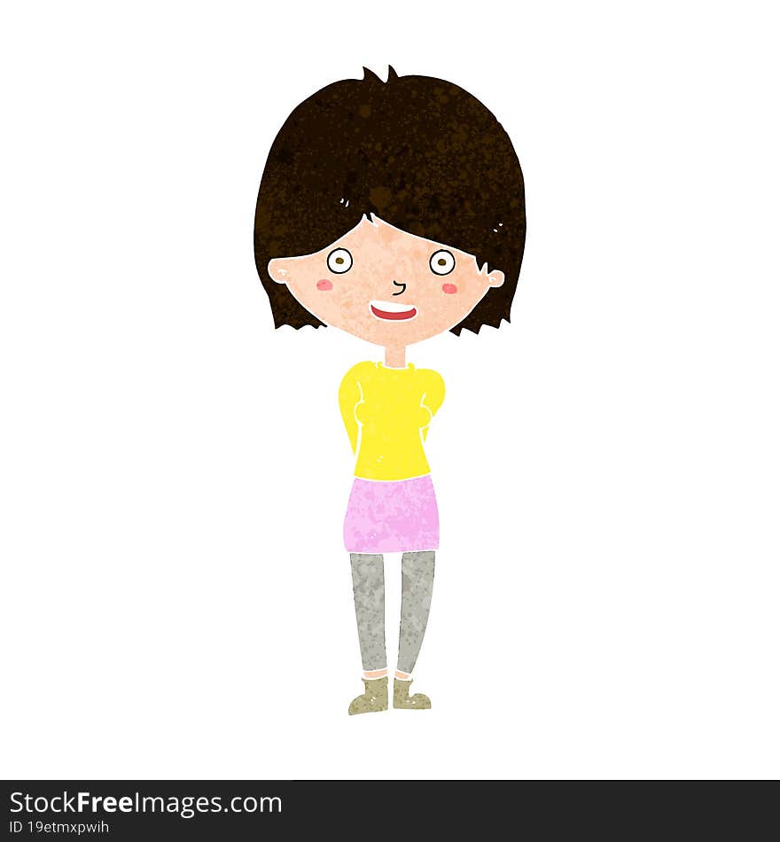 cartoon friendly woman