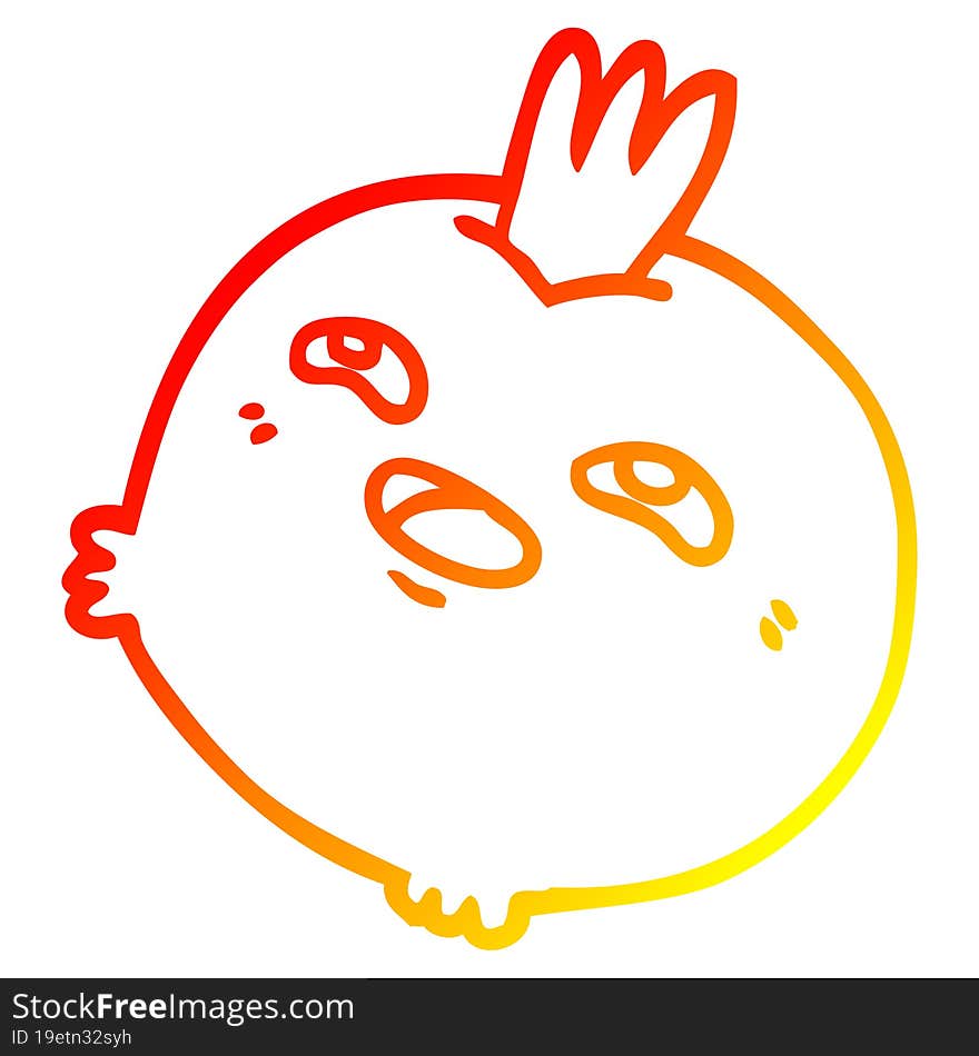 warm gradient line drawing cartoon happy root vegetable