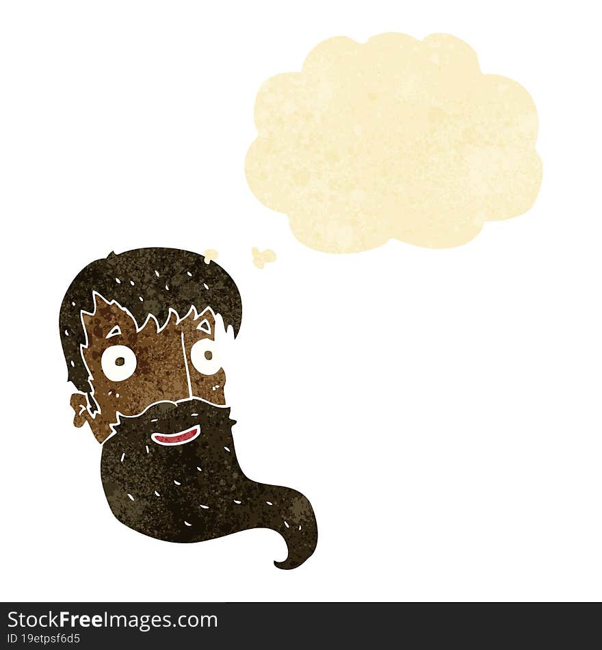 Cartoon Bearded Man With Thought Bubble