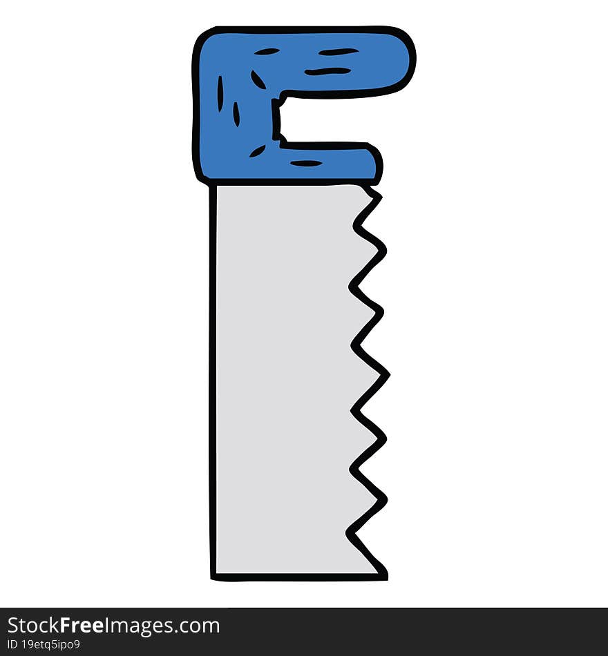 cartoon doodle of a metal saw