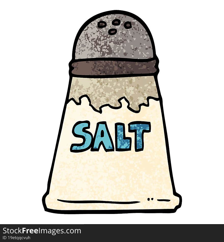 grunge textured illustration cartoon salt shaker