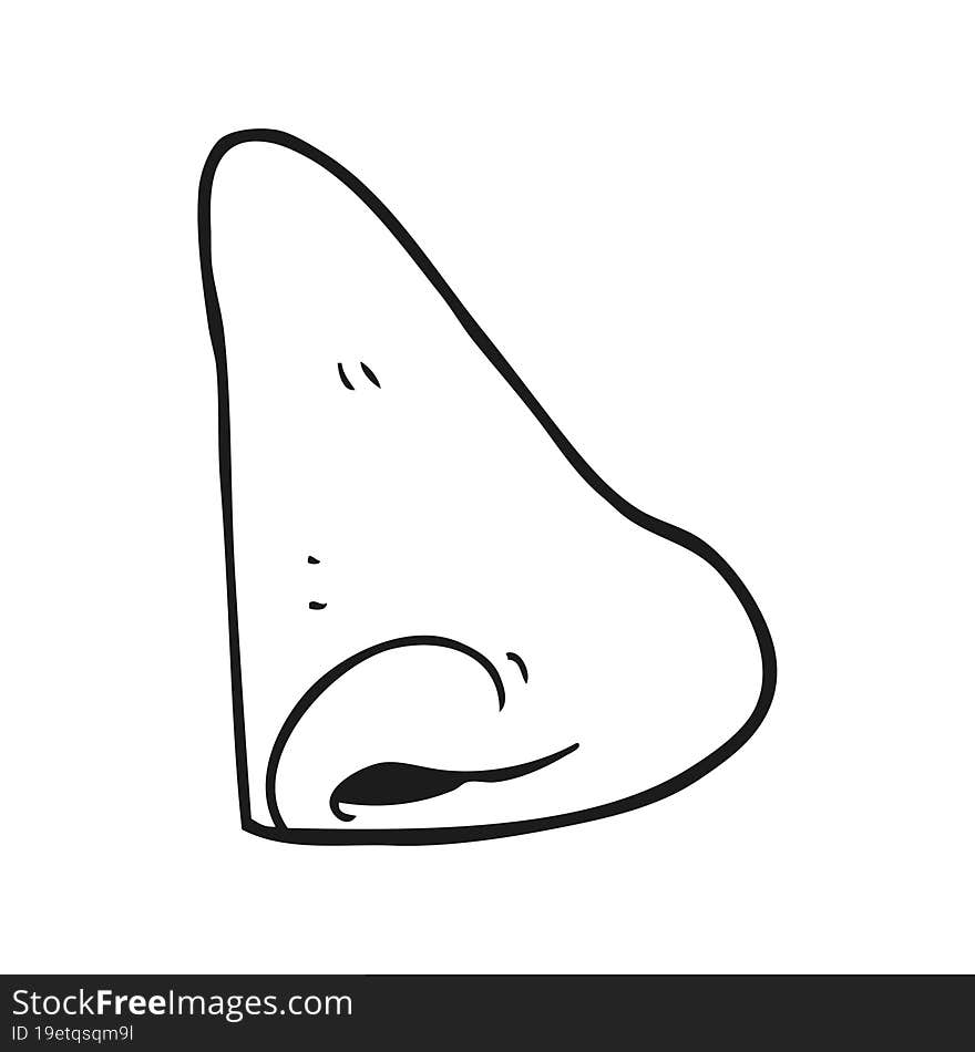 black and white cartoon human nose