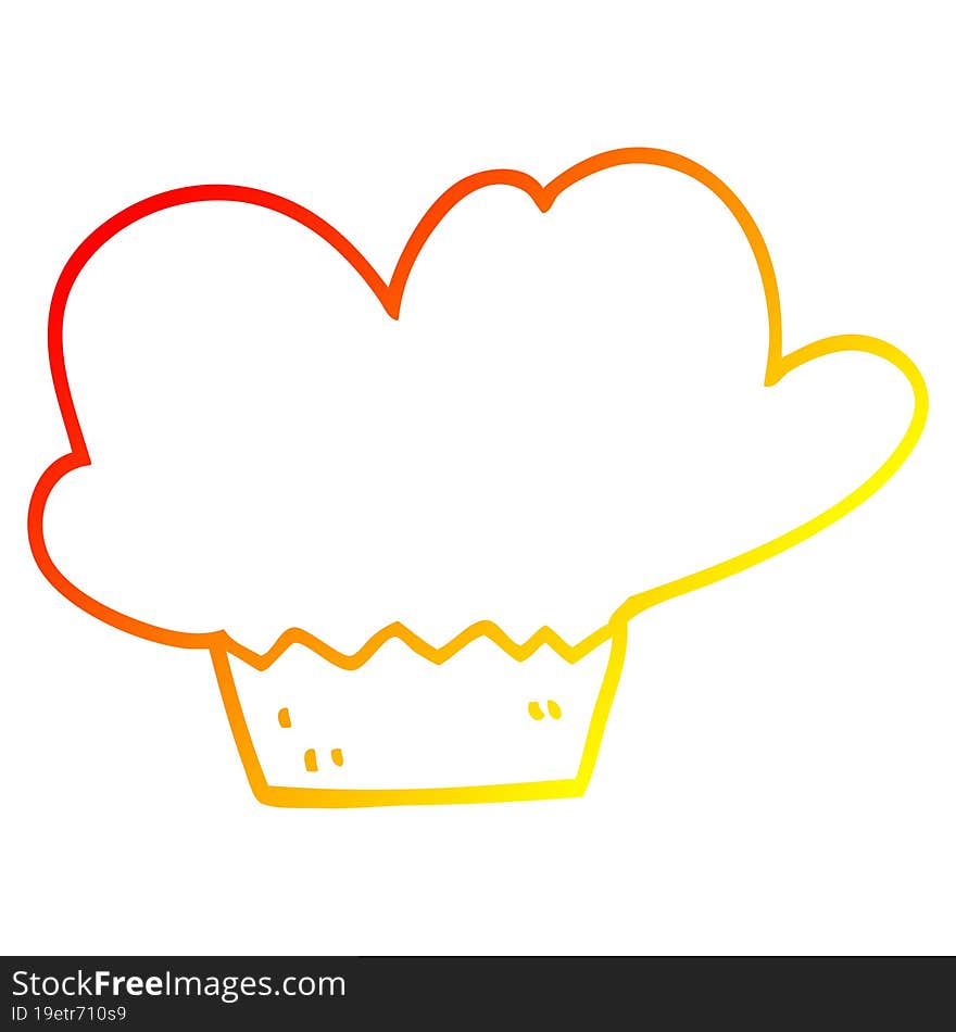 warm gradient line drawing cartoon muffin