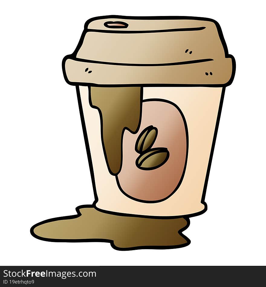 messy coffee cup cartoon. messy coffee cup cartoon