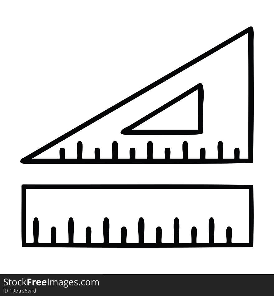 line drawing cartoon maths set