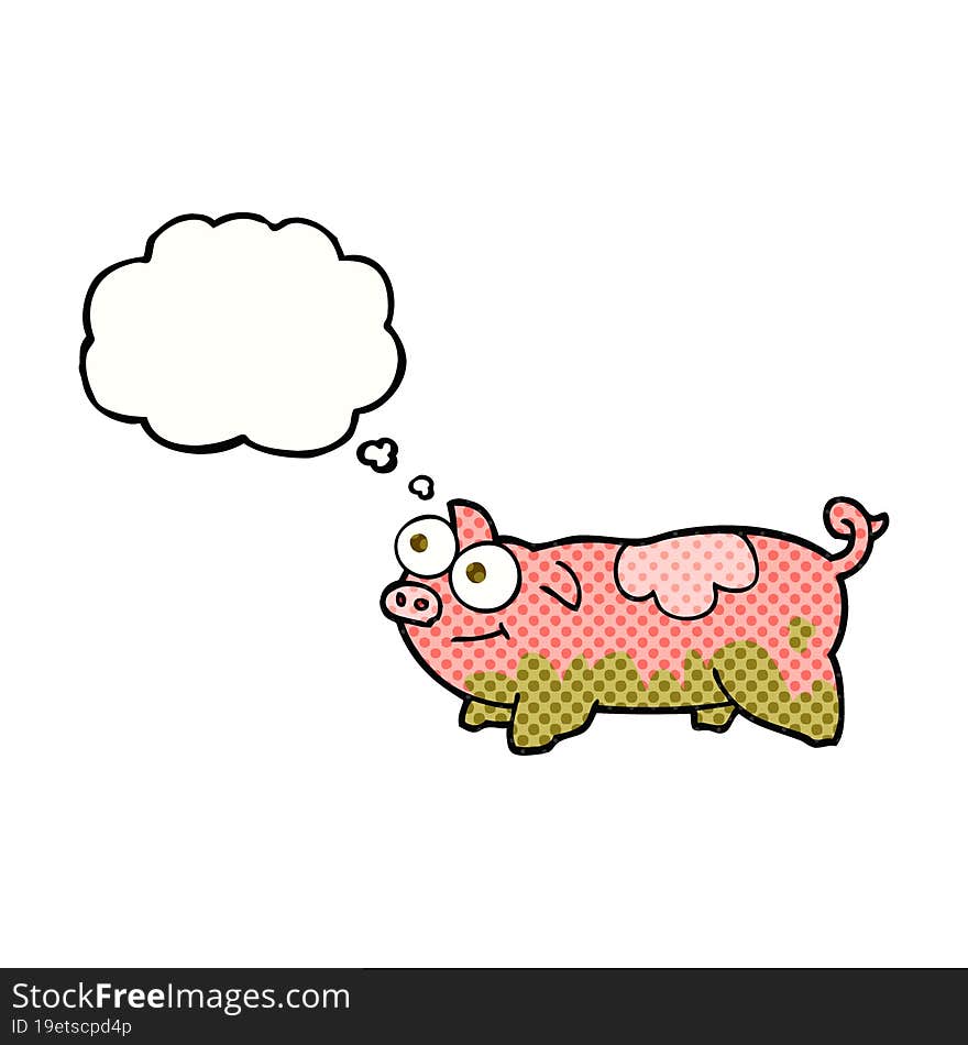 thought bubble cartoon pig