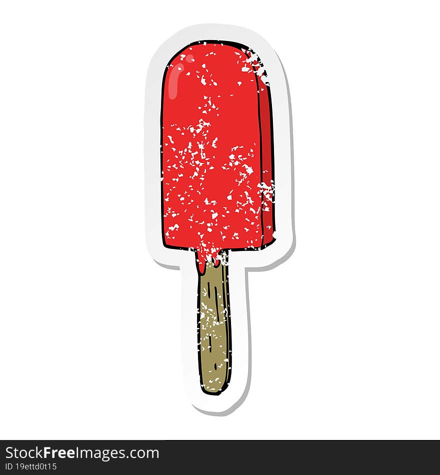 Distressed Sticker Of A Cartoon Lollipop