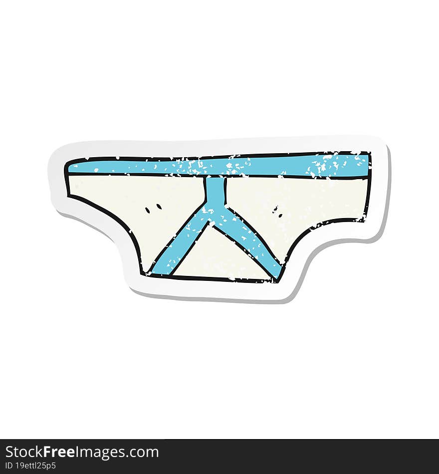 retro distressed sticker of a cartoon underpants