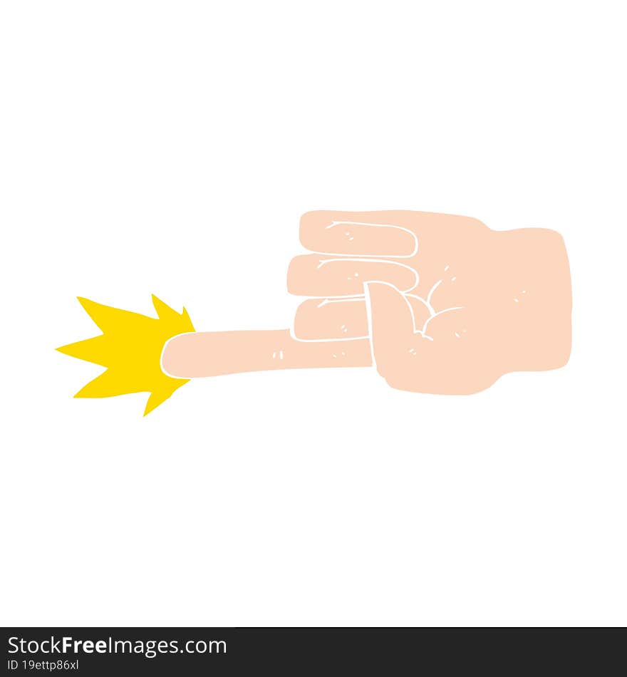 flat color illustration of pointing hand. flat color illustration of pointing hand