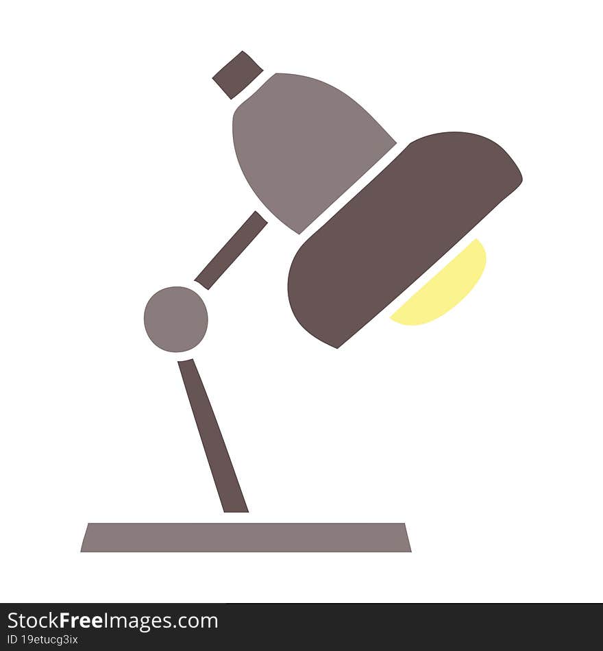 flat color retro cartoon of a table lamp