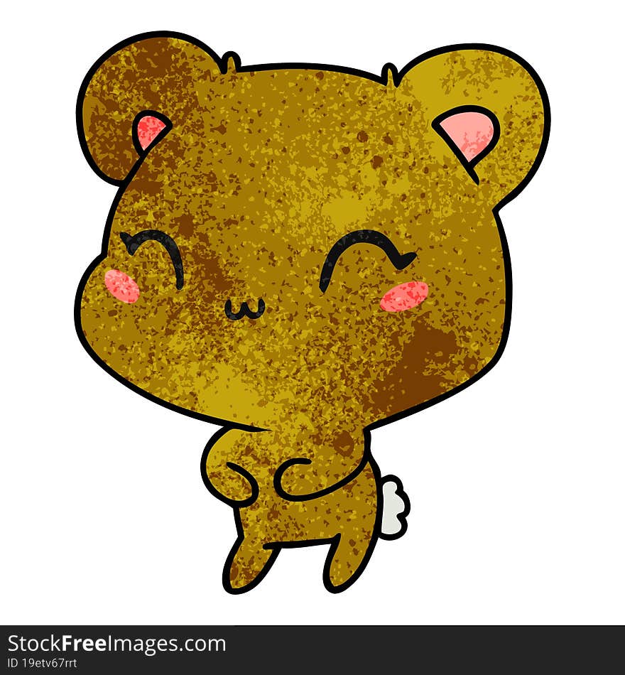 Textured Cartoon Kawaii Cute Teddy Bear