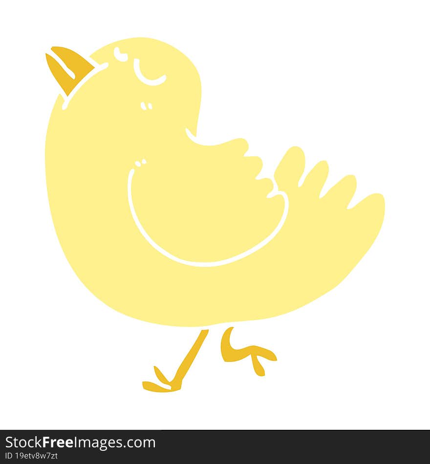 flat color illustration cartoon arrogant bird