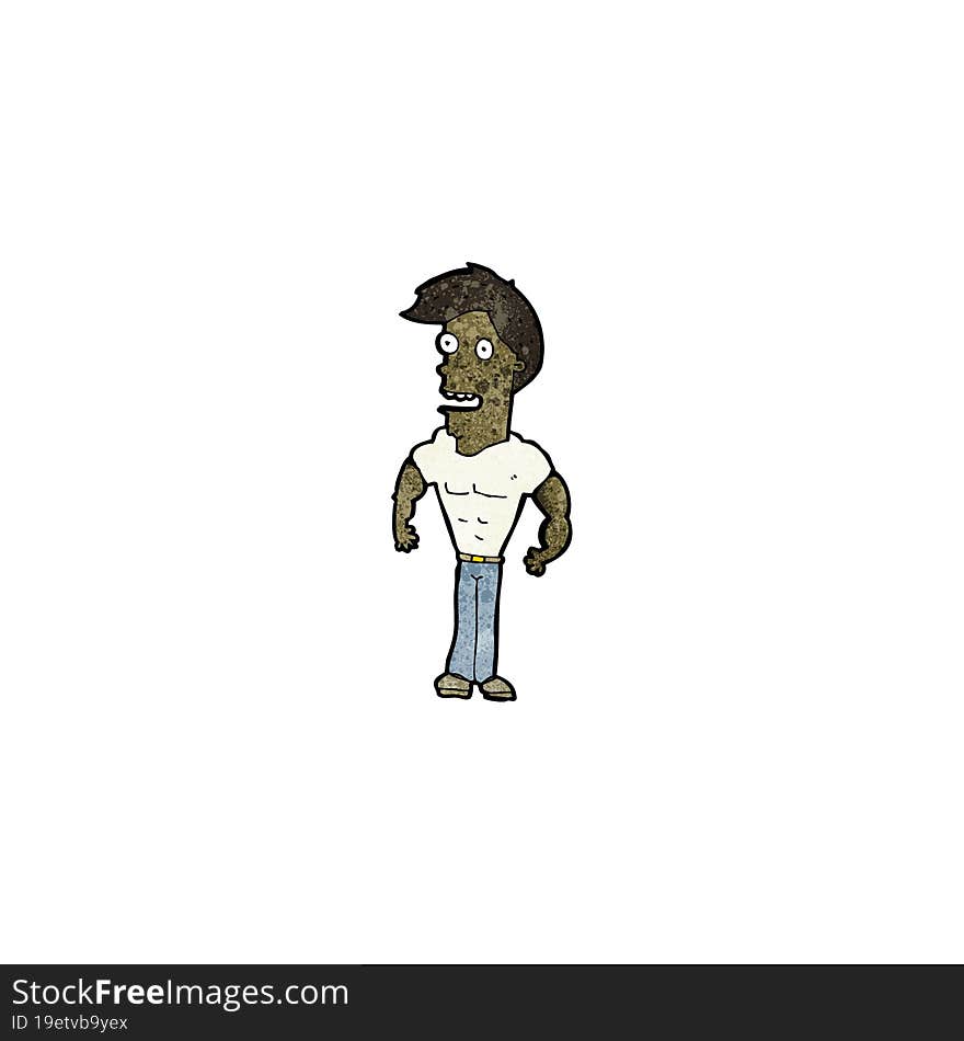 cartoon proud muscular man