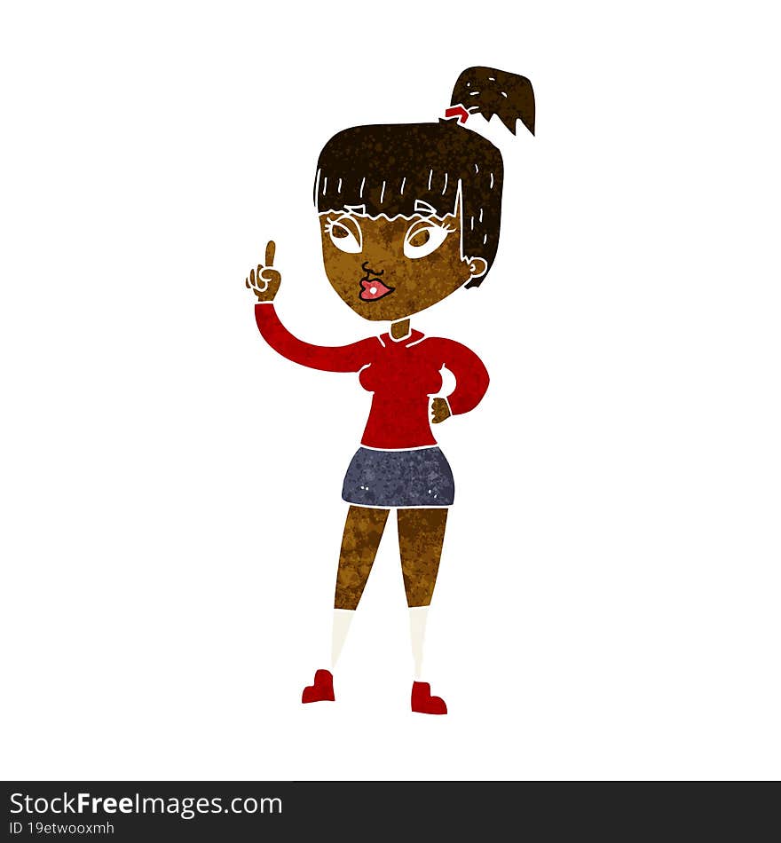 cartoon attractive girl with idea