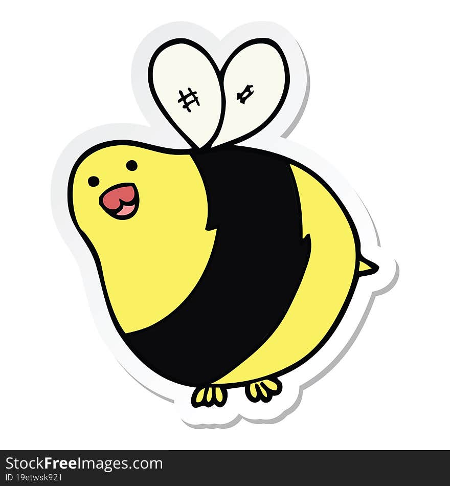 sticker of a cartoon bee