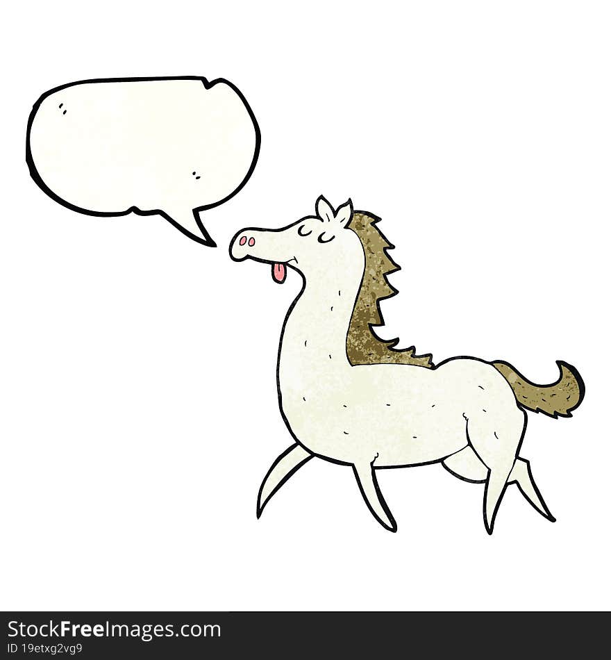 speech bubble textured cartoon horse