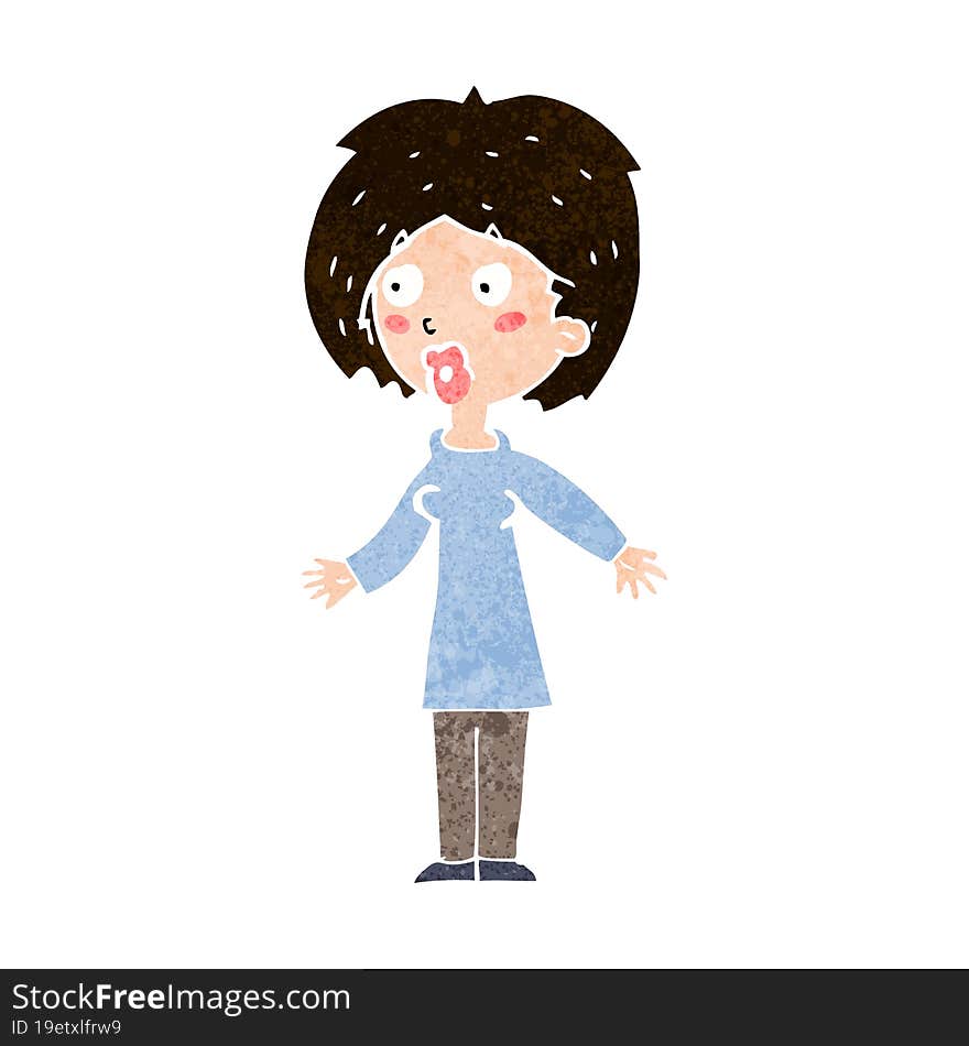 cartoon surprised woman