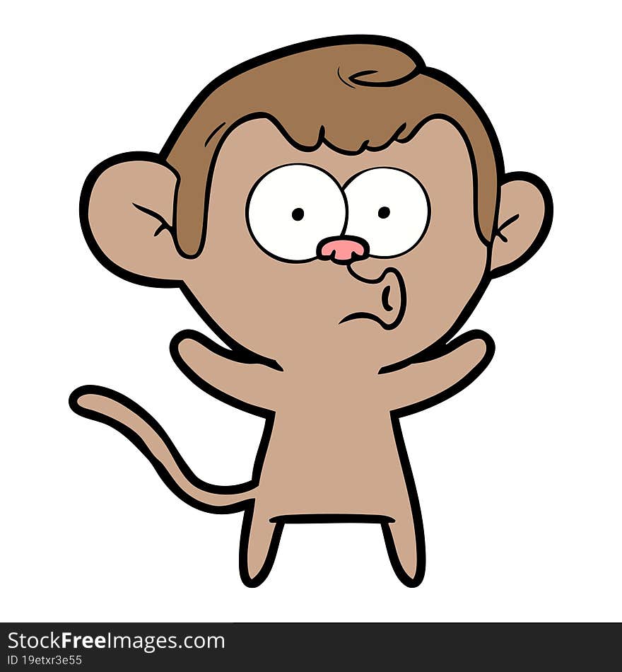 cartoon surprised monkey. cartoon surprised monkey