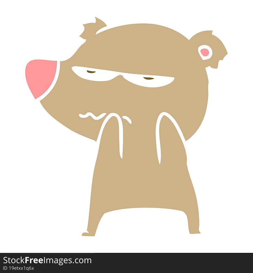 Annoyed Bear Flat Color Style Cartoon