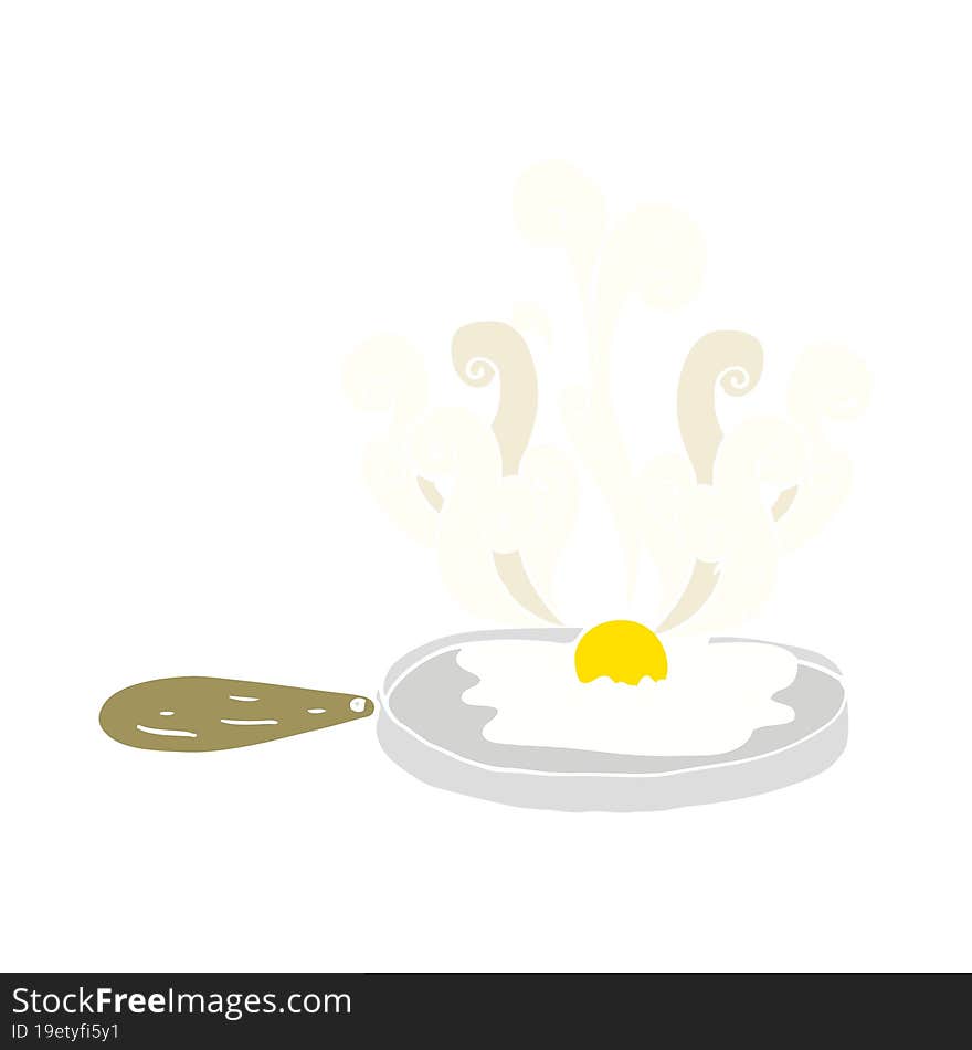 frying flat color illustration of egg. frying flat color illustration of egg