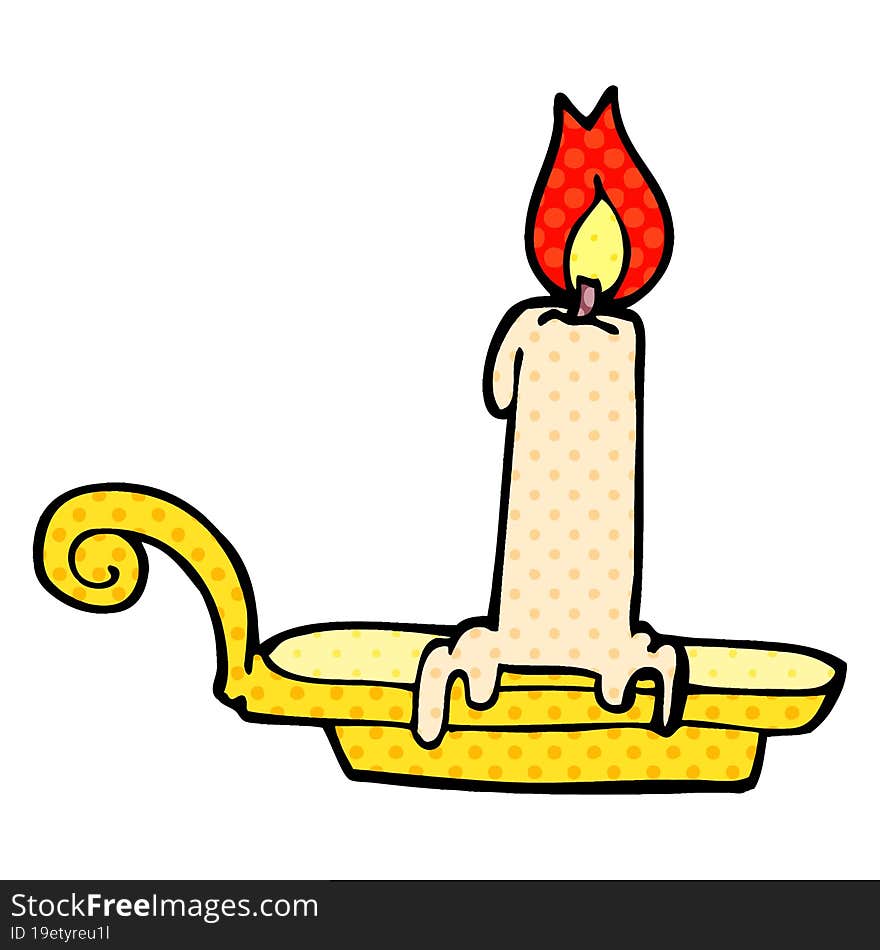 cartoon doodle burning candle