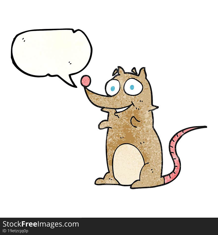 speech bubble textured cartoon mouse