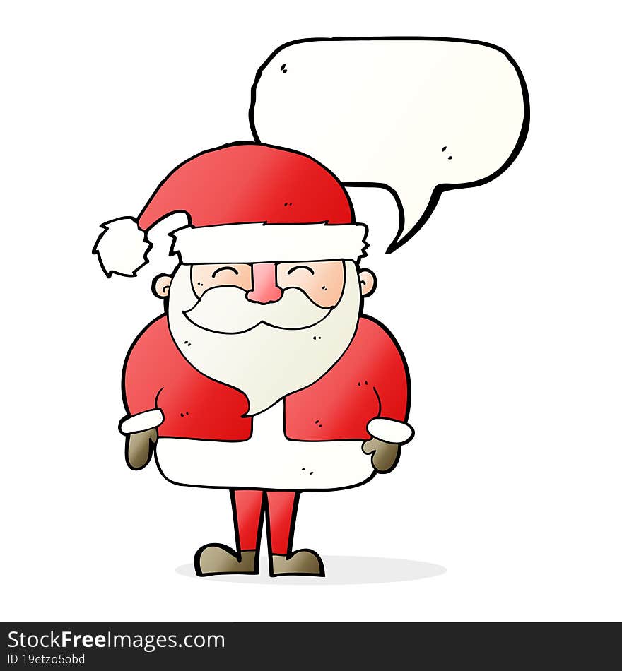 cartoon santa claus with speech bubble