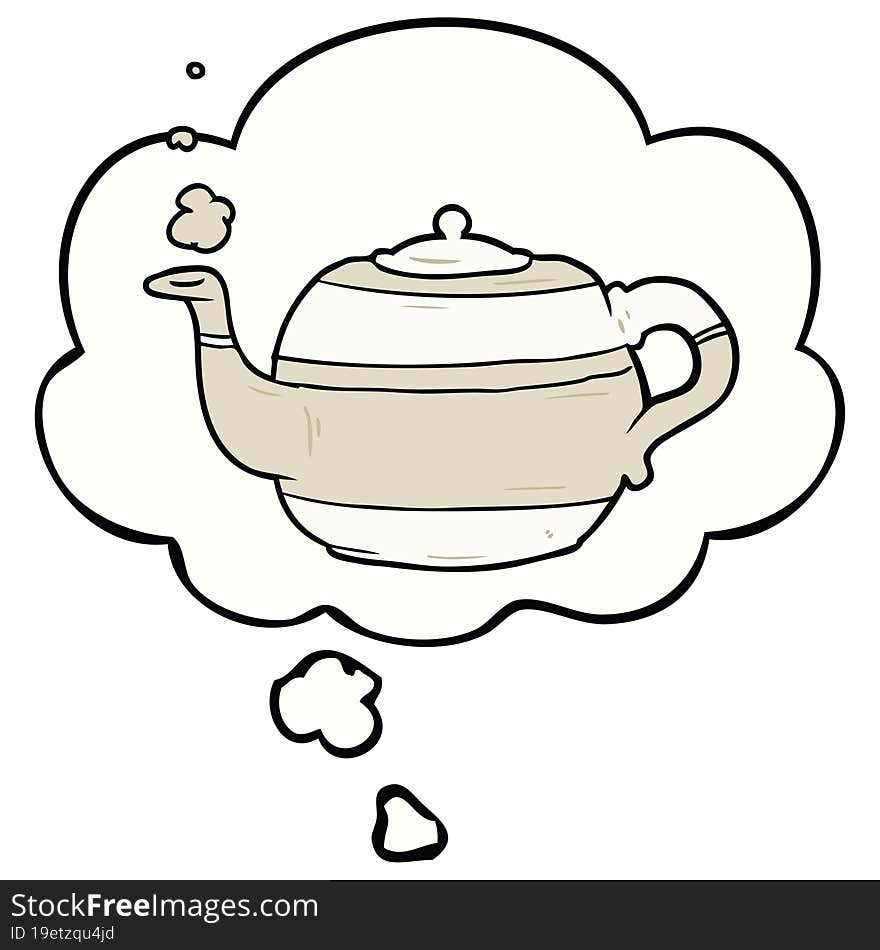 cartoon teapot and thought bubble