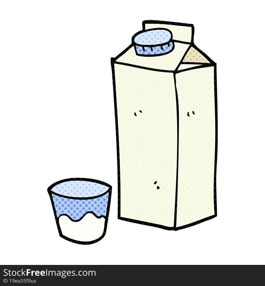 freehand drawn cartoon milk carton