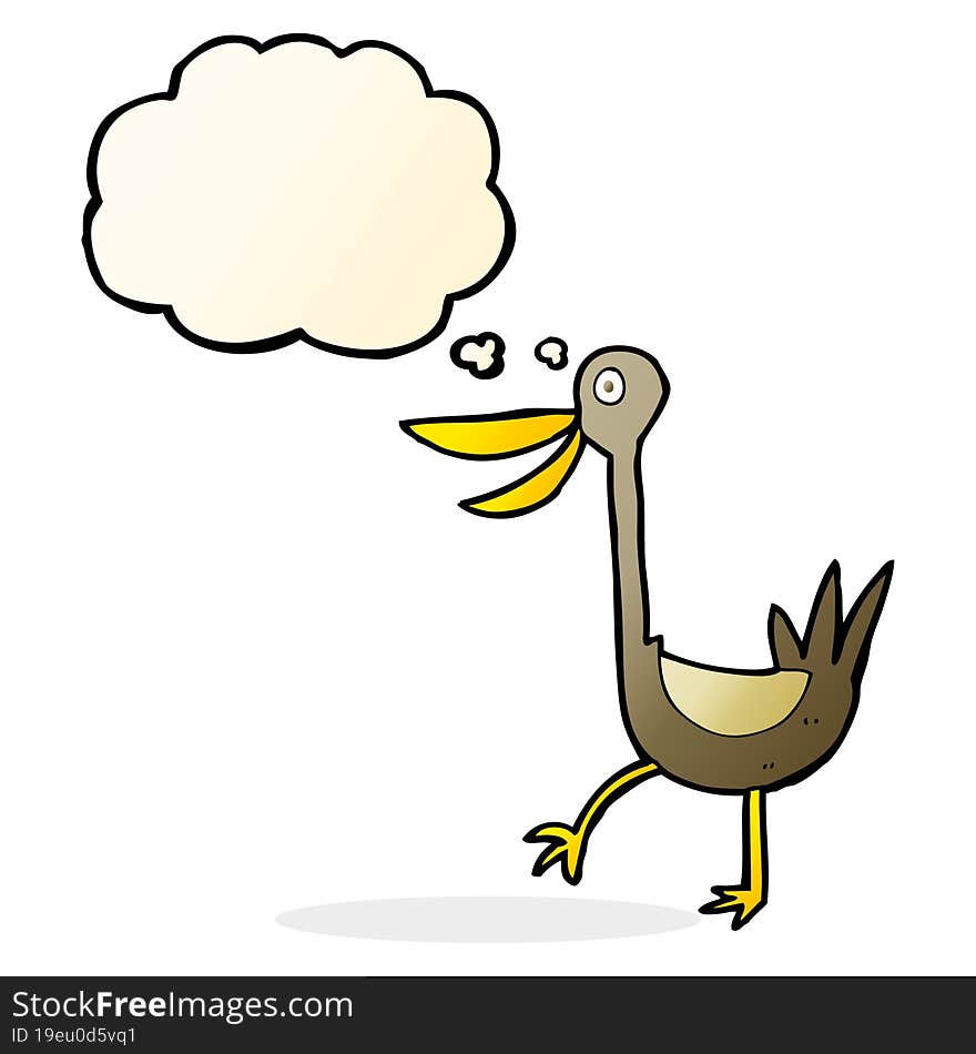 Funny Cartoon Duck With Thought Bubble