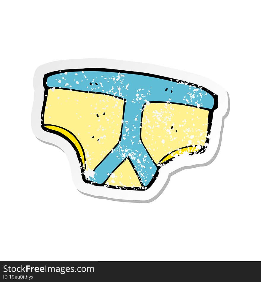 retro distressed sticker of a cartoon underpants